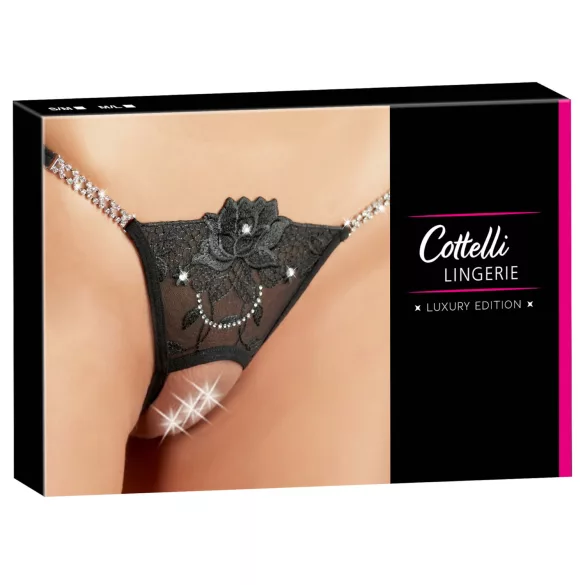 Cottelli - csillogó virág - nyitott tanga