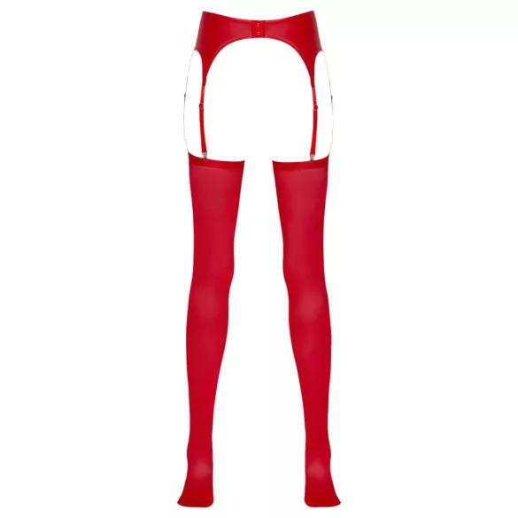 NO:XQSE - fényes harisnyatartós szett (piros)