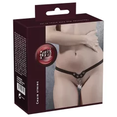 Fetish - szegecses, láncos tanga (fekete, S-L)