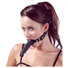 Fetish - szájpecek dildóval (fekete)