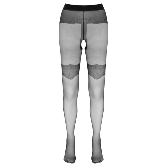 Cottelli - exkluzív mintás, nyitott harisnya (fekete)