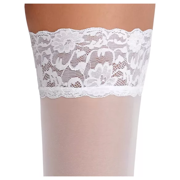 Cottelli - csipkés, virágos combfix (fehér)