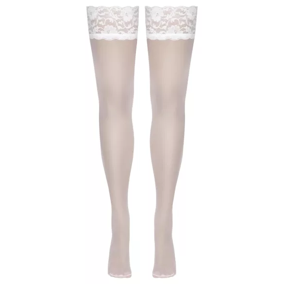 Cottelli - csipkés, virágos combfix (fehér)