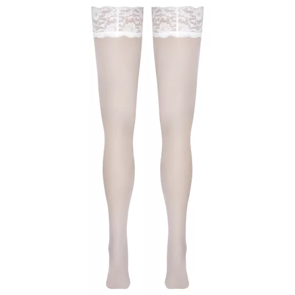 Cottelli - csipkés, virágos combfix (fehér)