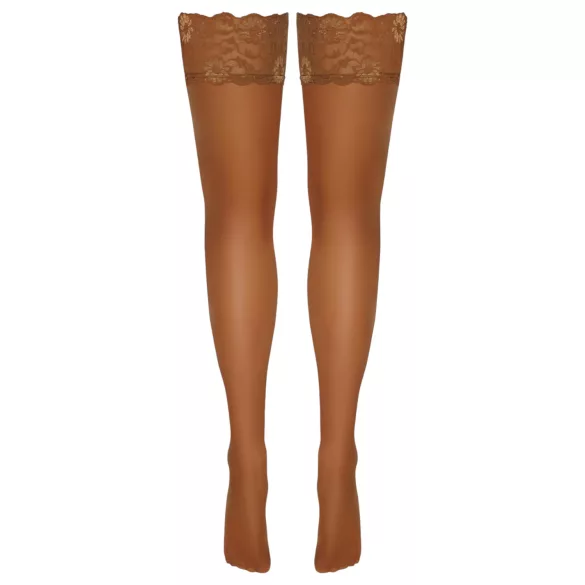 Cottelli - csipkés, virágos combfix (natúr)