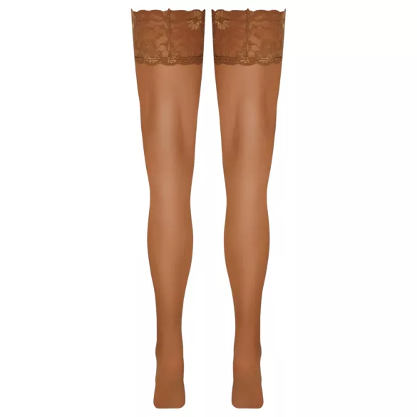 Cottelli - csipkés, virágos combfix (natúr)