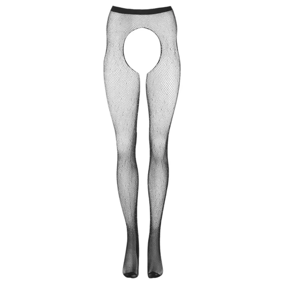 Cottelli Legwear - fekete nyitott, csillogó szexharisnya (S-L)
