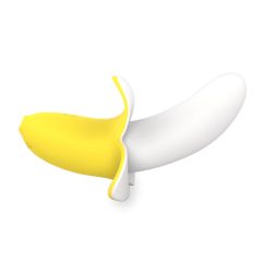 Lonely - akkus, vízálló, banán vibrátor (sárga-fehér)