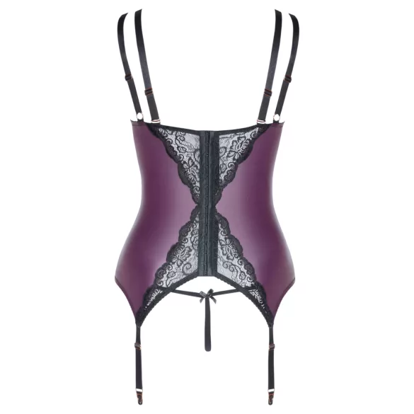 Cottelli Curves - csipkés, fűzős fehérnemű szett (lila)