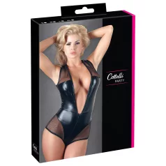 Cottelli - fénylő necc body (fekete)