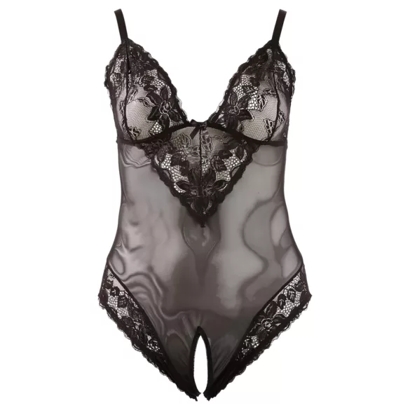 Cottelli Plus Size - csipkés body (fekete)