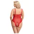 Cottelli Curves - áttetsző csipke body (piros)