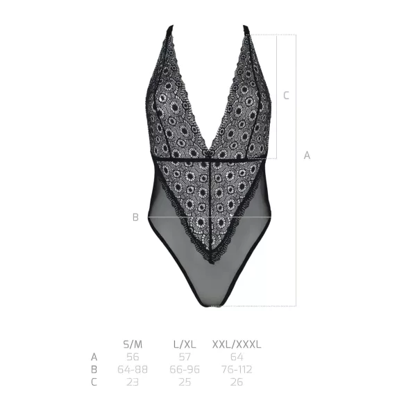 Passion Eco Zinnia - csipke body (fekete)