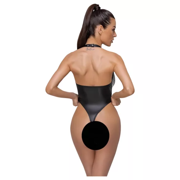 Cottelli Party - fényes, nyakpántos body (fekete)