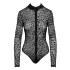 Noir - leopárd mintás, hosszúujjú body (fekete)