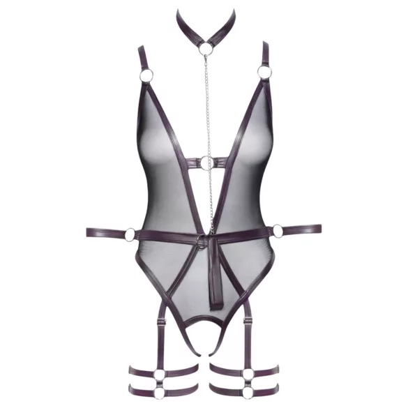 Cottelli Bondage - nyitott body és kar bilincs (sötétlila)