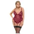 Cottelli Curves - láncos csipke body (piros)
