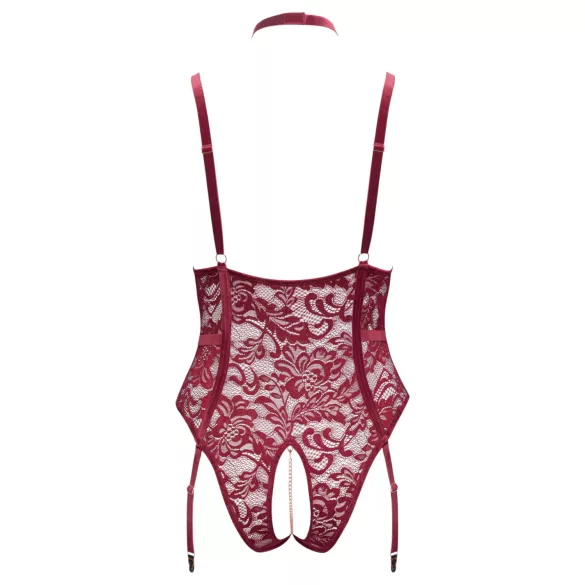 Cottelli Curves - láncos csipke body (piros)