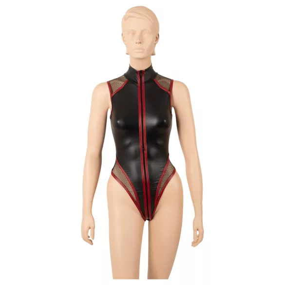 Cottelli - cipzáras necc body (fekete)