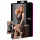 Cottelli Plus Size - fényes ruha csipkével (fekete)