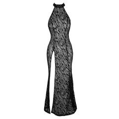 Noir - tigriscsíkos, sliccelt, hosszú ruha (fekete)