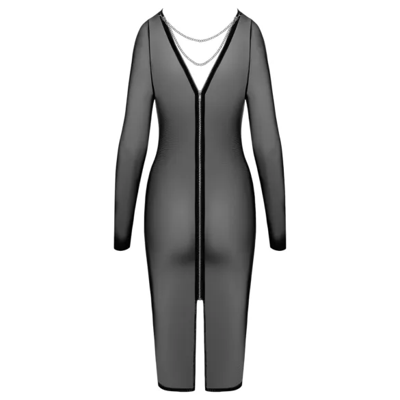 Cottelli Party - áttetsző, cipzáras ruha (fekete)