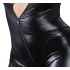 Cottelli Plus Size - fényes hosszúujjú party overál (fekete)