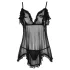 Cottelli - Lenge, fodros babydoll (fekete)