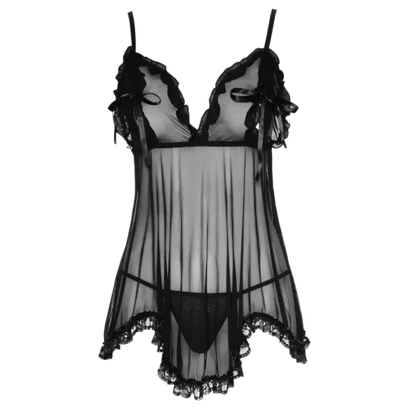 Cottelli - Lenge, fodros babydoll (fekete)