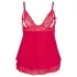 Cottelli Plus Size - csipkés, lenge babydoll (piros)