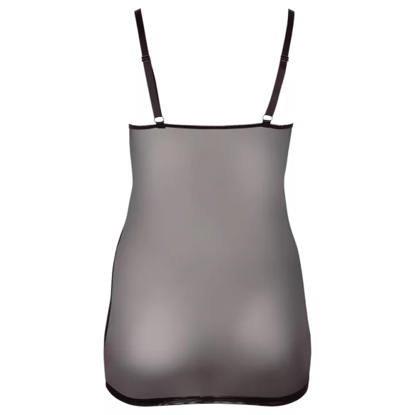 Cottelli Plus Size - csipkés átlátszó hálóing (fekete)