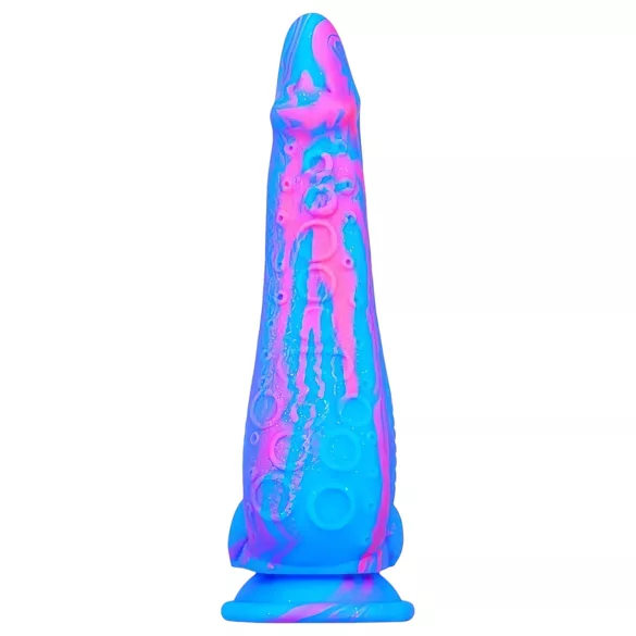 Inkipus - herés szilikon dildó - 18cm (kék-pink)