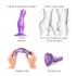 Strap-on-me Curvy S - hullámos, tapadókorongos dildó (lila)