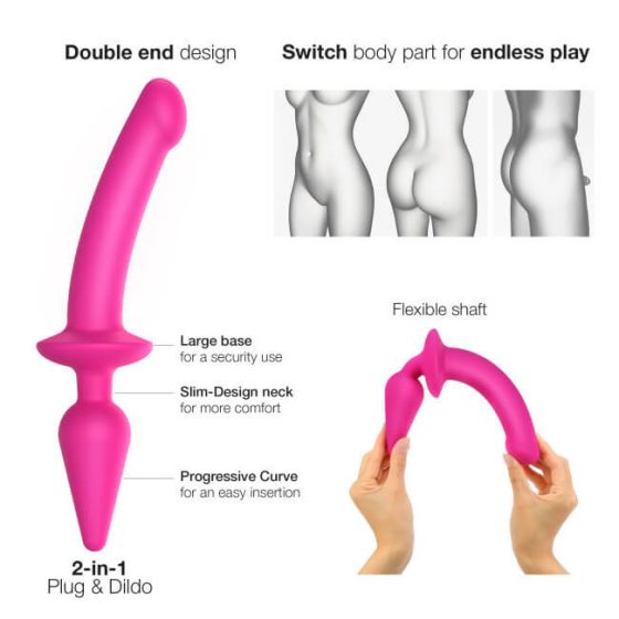 Strap-on-me Swith Semi-Realistic S - 2in1 szilikon dildó (pink)