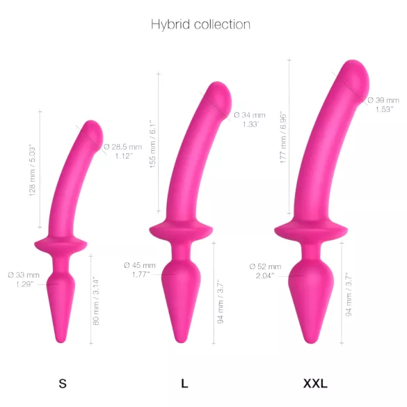 Strap-on-me Swith Semi-Realistic XXL - 2in1 dildó (pink)