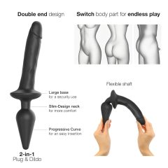   Strap-on-me Swith Realistic XXL - 2in1 szilikon dildó (fekete)