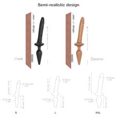   Strap-on-me Swith Realistic L - 2in1 szilikon dildó (sötét natúr)