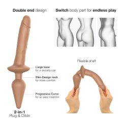   Strap-on-me Swith Realistic XXL - 2in1 szilikon dildó (sötét natúr)