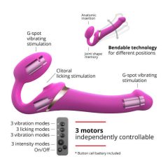   Strap-on-me M - felcsatolható, léghullámos vibrátor - közepes (pink)
