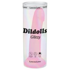 Dildolls Glitzy - tapadókorongos szilikon dildó (pink)