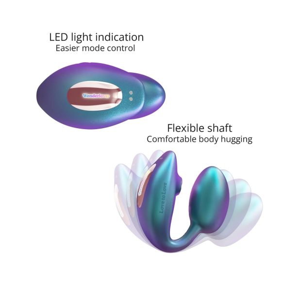 Wonderlover - csiklóizgató G-pont vibrátor (metál zöld)