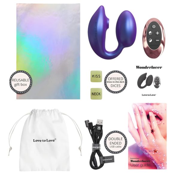 Wonderlover - csiklóizgató G-pont vibrátor (metál lila)