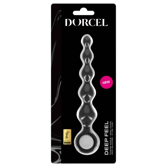 Dorcel Deep Feel - gyöngyös anál dildó (fekete)