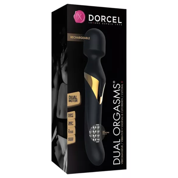 Dorcel Dual Orgasms Gold - 2in1 masszírozó vibrátor (fekete)