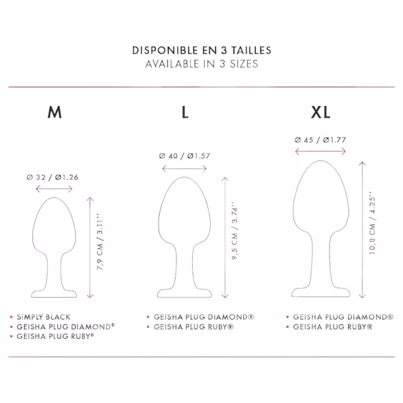 Dorcel Geisha Plug M - golyós anál plug (fekete)