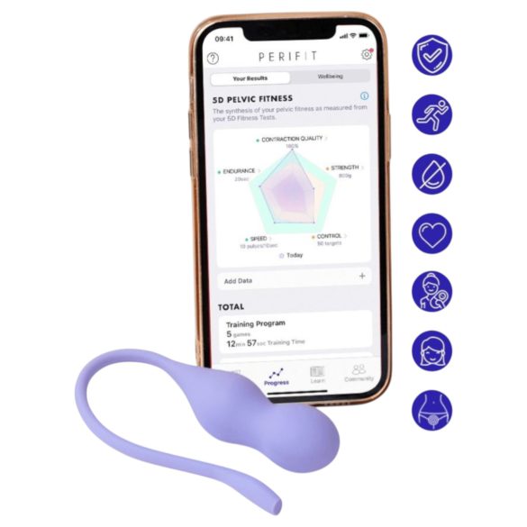 Perifit Care+ - interaktív, vibrációs gésagolyó (lila)