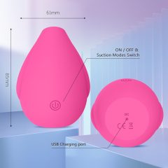 Mrow - akkus, vízálló léghullámos csiklóizgató (pink)