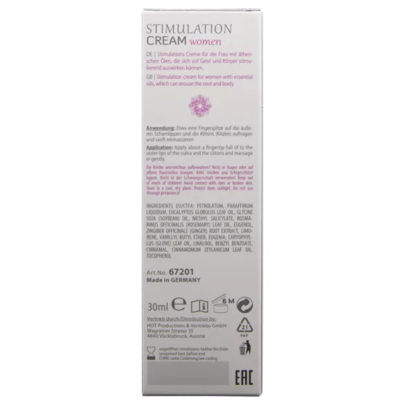 HOT Shiatsu Joyful - stimuláló krém nőknek (30 ml)