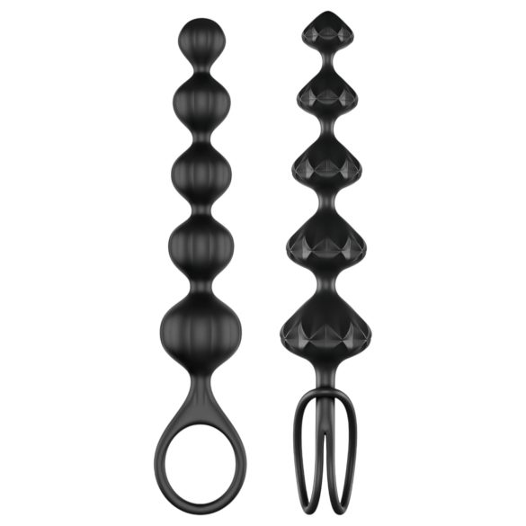 Satisfyer Love Beads - gyöngyös anál dildó szett (fekete)