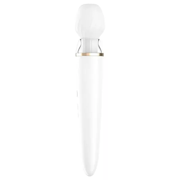 Satisfyer Double Wand-er - App-vezérelt masszírozó vibrátor (fehér)